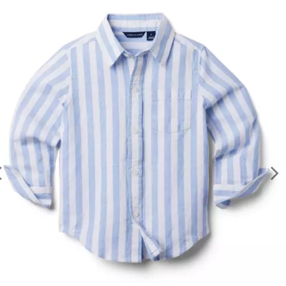 Janie and Jack The Striped Linen-Cotton Shirt